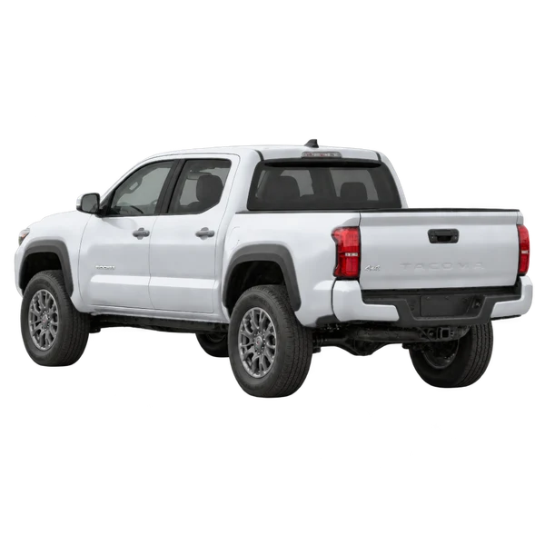 silver 2024 Toyota Tacoma rear three-quarter (facing left) view