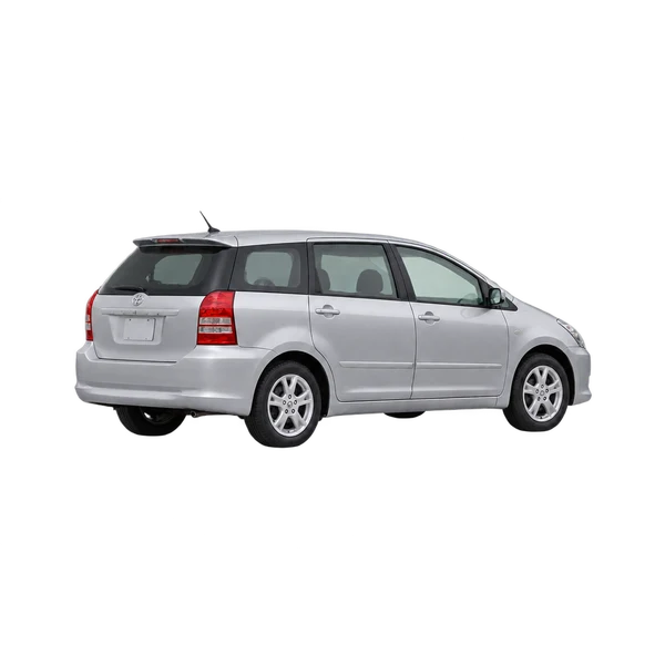 silver 2005 Toyota Wish rear three-quarter (facing left) view