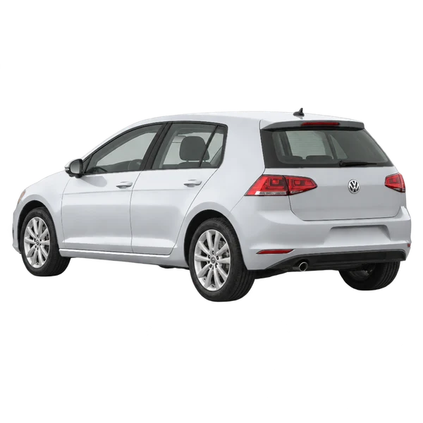 silver 2021 Volkswagen Golf rear three-quarter (facing left) view