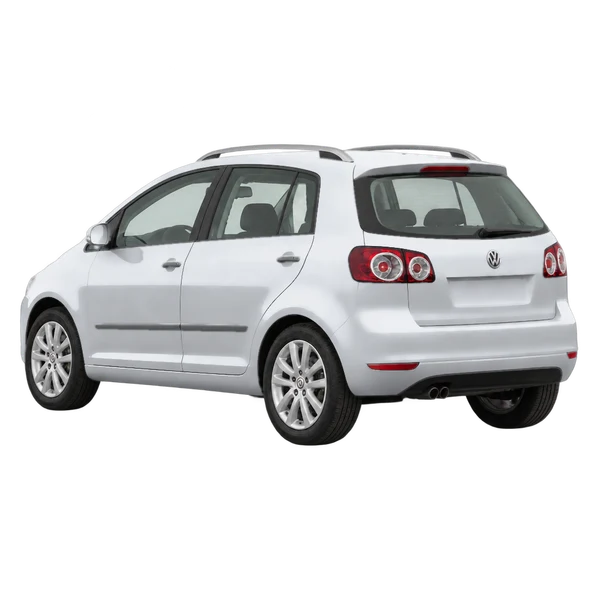 silver 2014 Volkswagen Golf Plus rear three-quarter (facing left) view