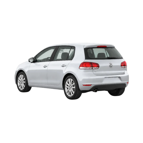 silver 2011 Volkswagen Golf VI rear three-quarter (facing left) view
