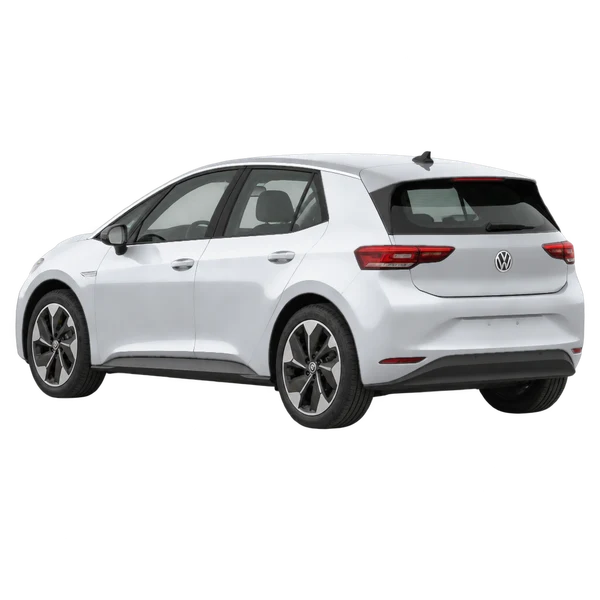 silver 2024 Volkswagen ID.3 rear three-quarter (facing left) view