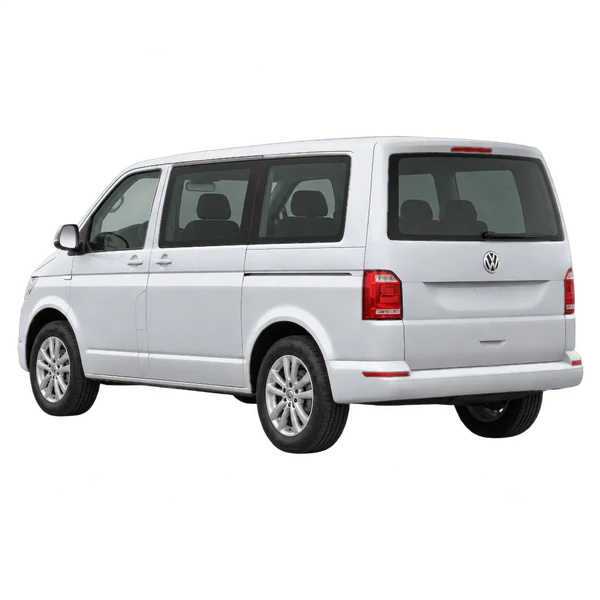 silver 2019 Volkswagen T6 rear three-quarter (facing left) view