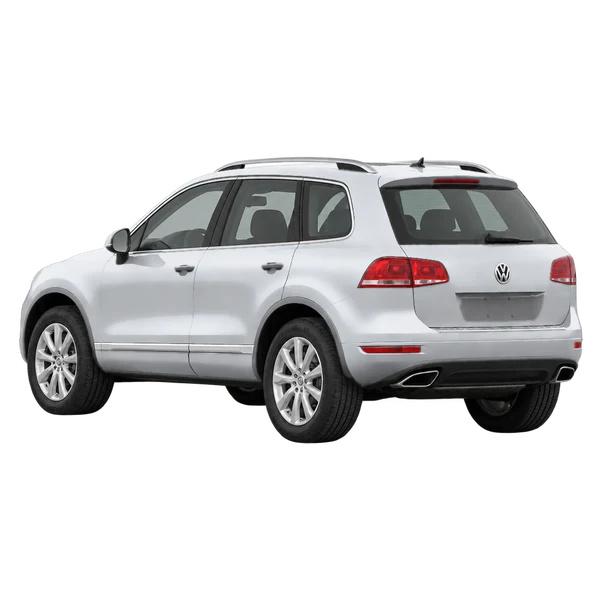 silver 2014 Volkswagen Touareg rear three-quarter (facing left) view