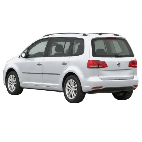 silver 2015 Volkswagen Touran rear three-quarter (facing left) view