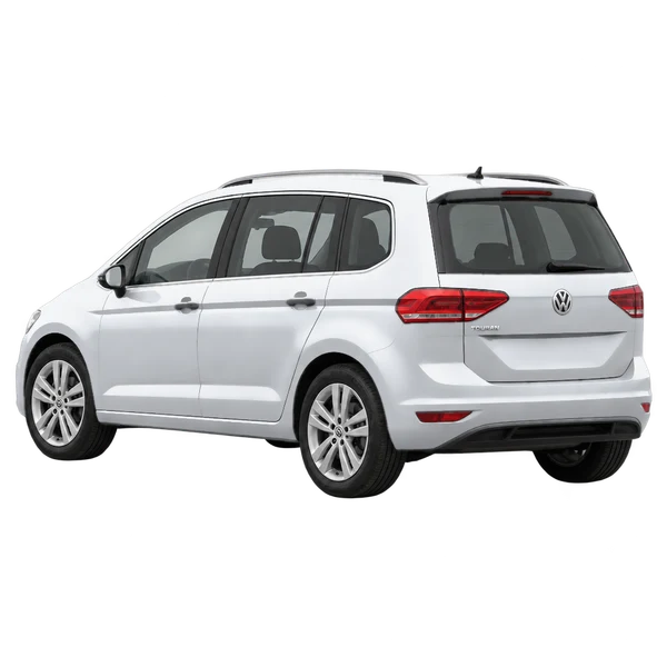 silver 2018 Volkswagen Touran rear three-quarter (facing left) view
