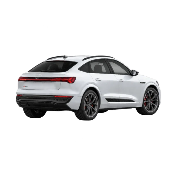 silver 2024 Audi SQ8 Sportback E-Tron rear three-quarter (facing right) view