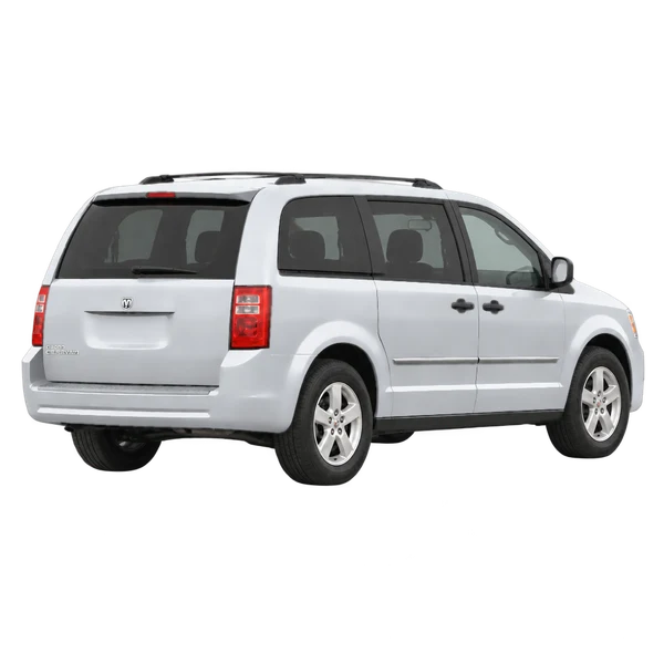 silver 2019 Dodge Grand Caravan rear three-quarter (facing right) view