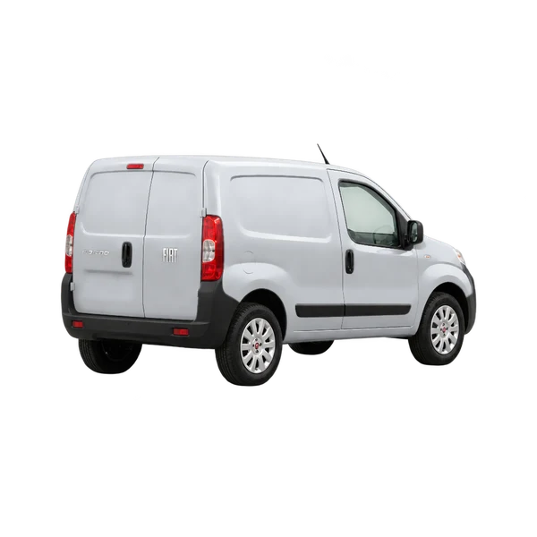 silver 2022 Fiat Fiorino rear three-quarter (facing right) view