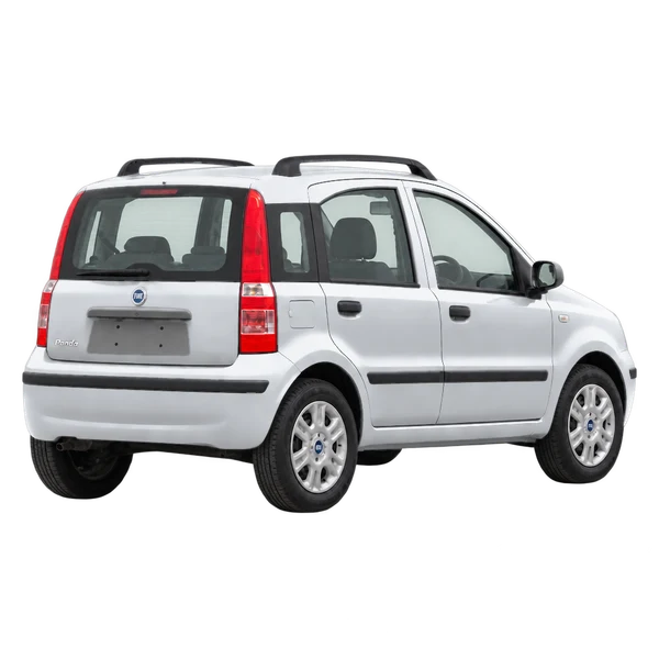 silver 2004 Fiat Panda rear three-quarter (facing right) view