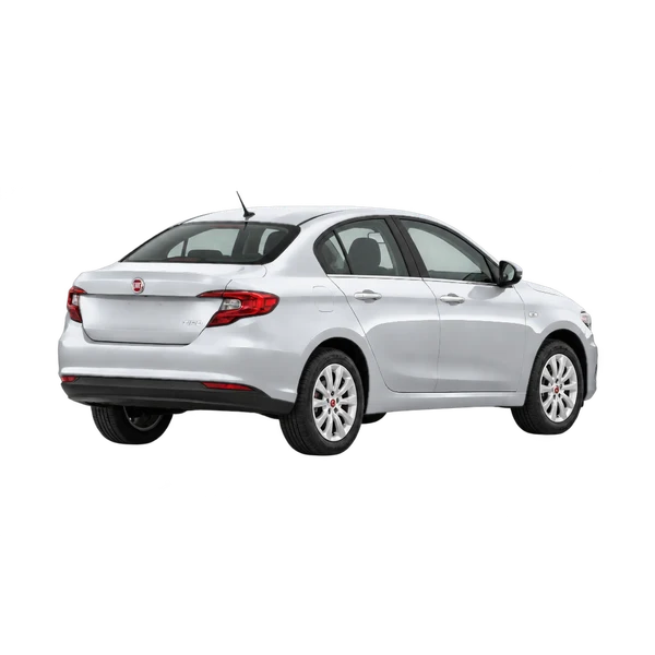 silver 2019 Fiat Tipo rear three-quarter (facing right) view