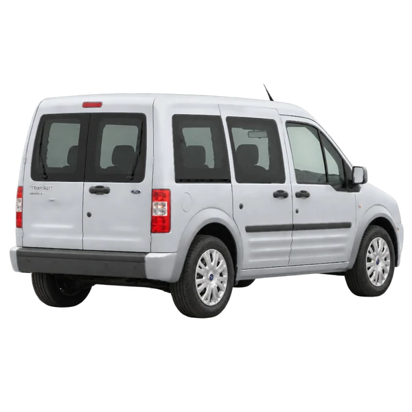 silver 2010 Ford Transit Connect rear three-quarter (facing right) view