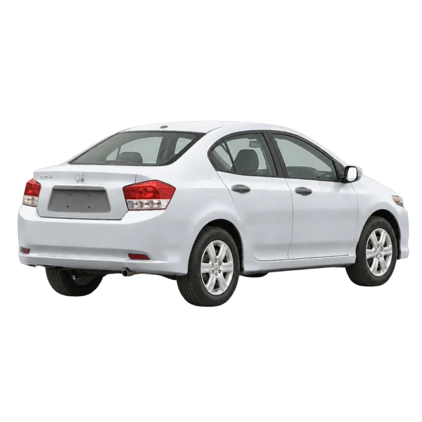 silver 2013 Honda City rear three-quarter (facing right) view