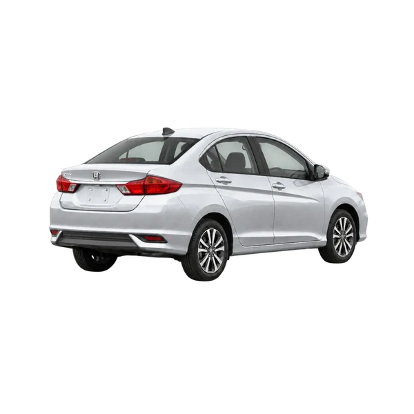 silver 2020 Honda City rear three-quarter (facing right) view