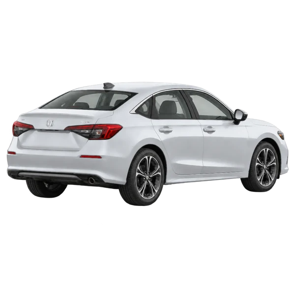 silver 2027 Honda Civic rear three-quarter (facing right) view