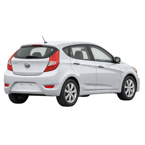 silver 2017 Hyundai Accent rear three-quarter (facing right) view