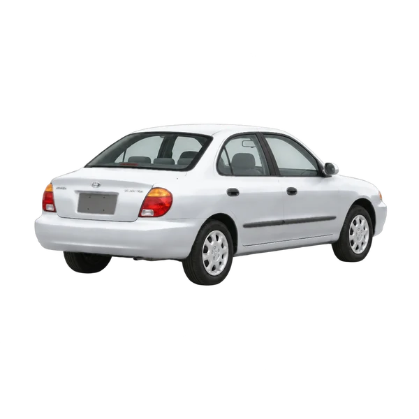 silver 1999 Hyundai Elantra rear three-quarter (facing right) view