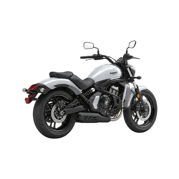 silver 2019 Kawasaki Vulcan S rear three-quarter (facing right) view