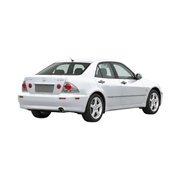 silver 2001 Lexus IS300 rear three-quarter (facing right) view