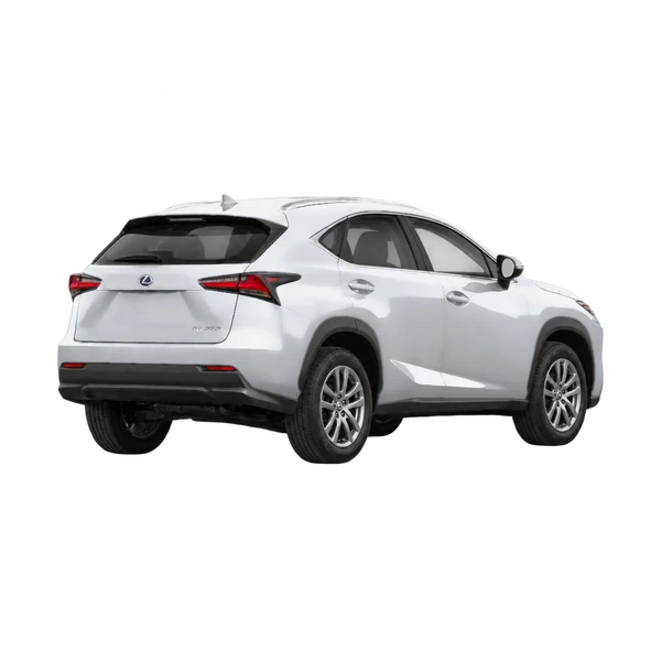 silver 2018 Lexus NX 300H Luxury rear three-quarter (facing right) view
