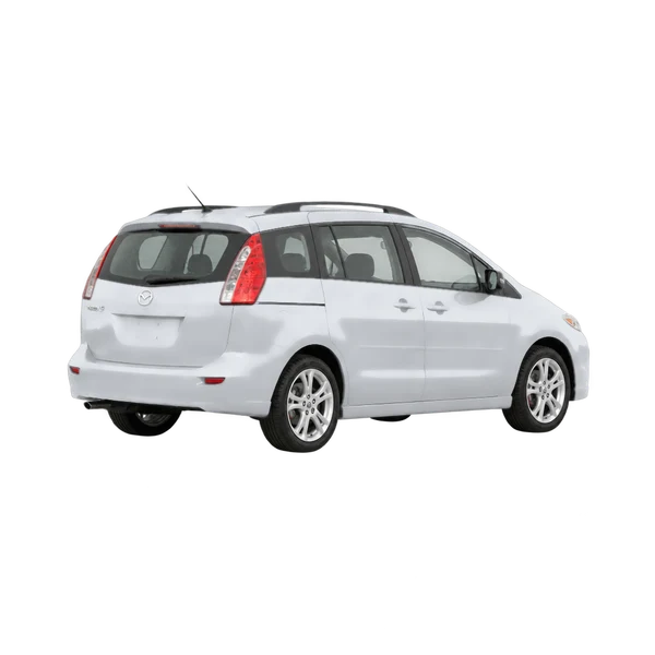 silver 2008 Mazda 5 rear three-quarter (facing right) view