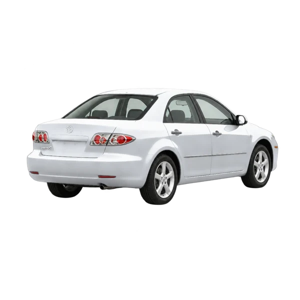 silver 2004 Mazda Mazda6 rear three-quarter (facing right) view