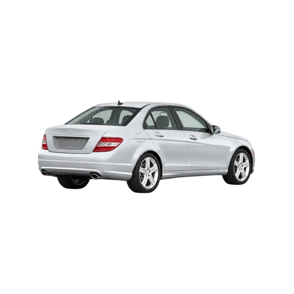 silver 2010 Mercedes-Benz C rear three-quarter (facing right) view