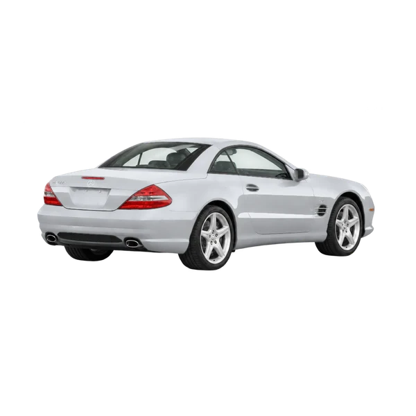 silver 2007 Mercedes-Benz SL-Class rear three-quarter (facing right) view