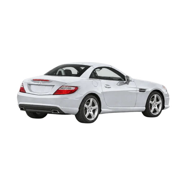 silver 2016 Mercedes-Benz SLK rear three-quarter (facing right) view