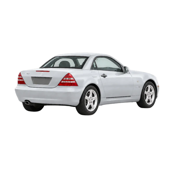 silver 2001 Mercedes-Benz SLK-Class rear three-quarter (facing right) view