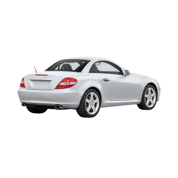 silver 2007 Mercedes-Benz SLK-Class rear three-quarter (facing right) view