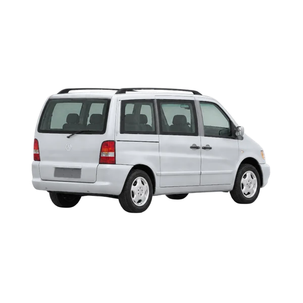 silver 1999 Mercedes-Benz V-Class rear three-quarter (facing right) view