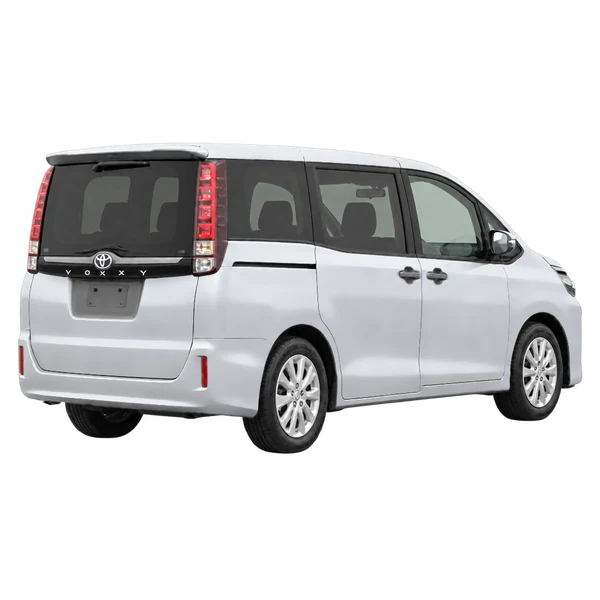 silver 2021 Toyota Voxy rear three-quarter (facing right) view