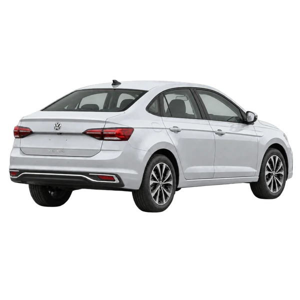 silver 2024 Volkswagen Virtus rear three-quarter (facing right) view