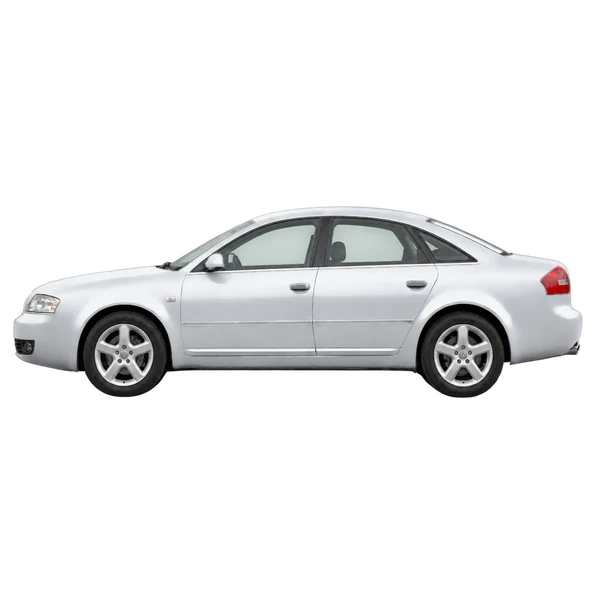 silver 2004 Audi A6 side (facing left) view