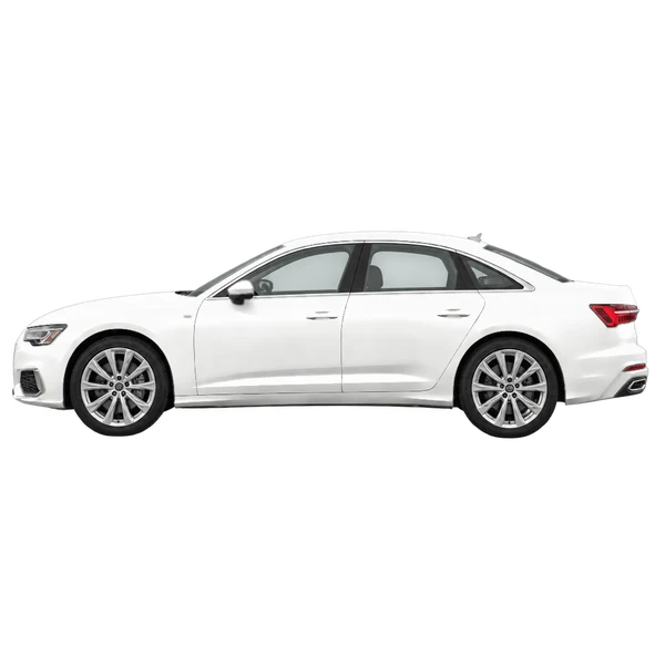 white 2020 Audi A6 side (facing left) view