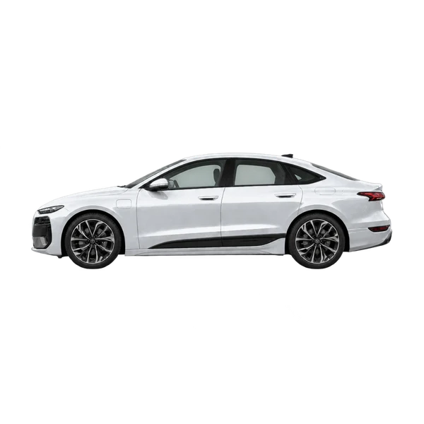 silver 2027 Audi A6 e-tron side (facing left) view