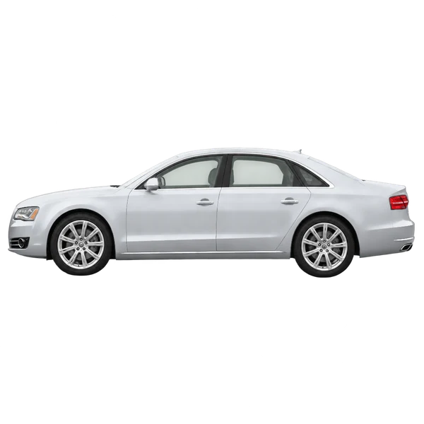 silver 2011 Audi A8 side (facing left) view