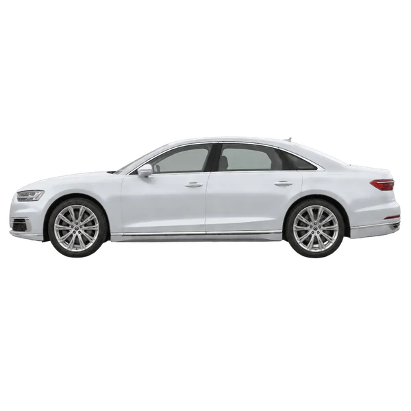 silver 2024 Audi A8 side (facing left) view