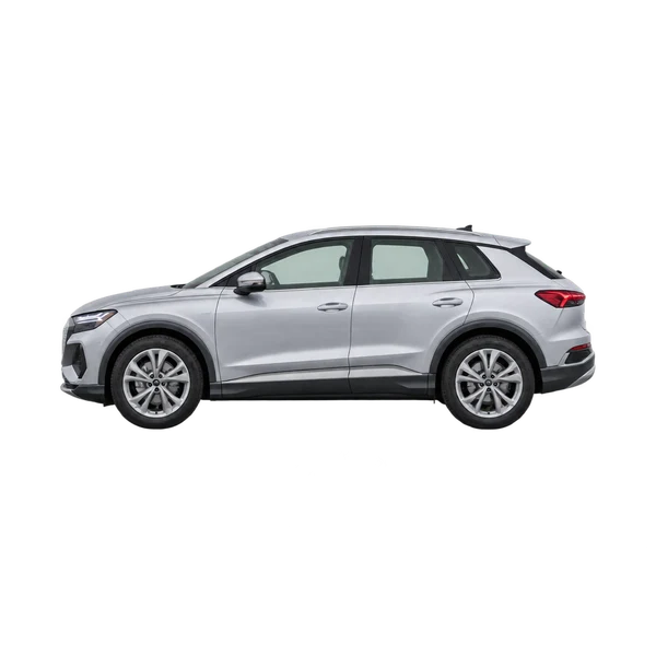 silver 2023 Audi Q4 e-tron side (facing left) view