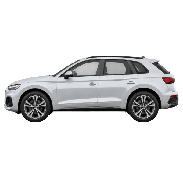silver 2025 Audi Q5 e side (facing left) view