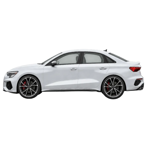silver 2024 Audi S3 side (facing left) view
