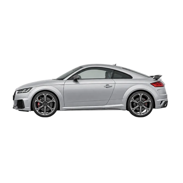 silver 2023 Audi TT RS side (facing left) view