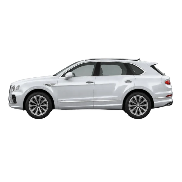 silver 2023 Bentley Bentayga Hybrid side (facing left) view