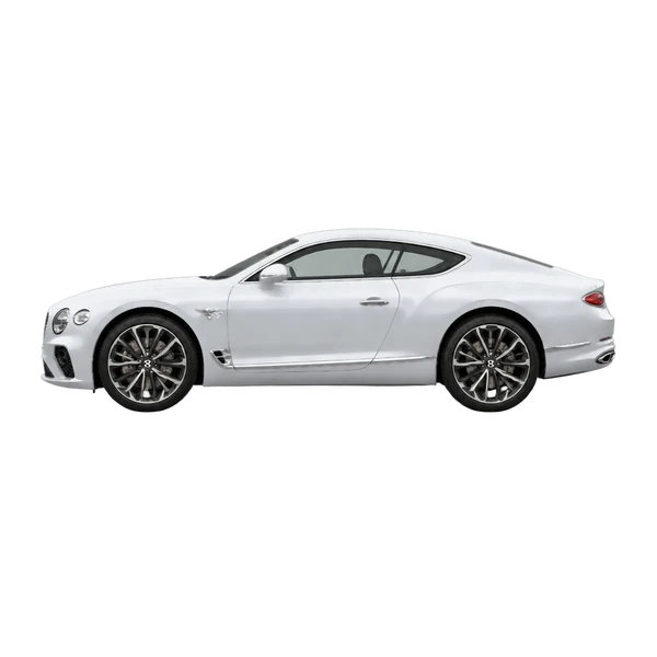 silver 2026 Bentley Continental GT side (facing left) view