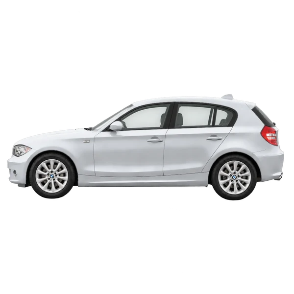 silver 2010 BMW 120I side (facing left) view