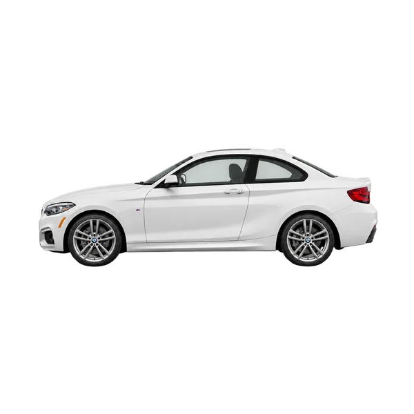white 2019 BMW 2 Series side (facing left) view