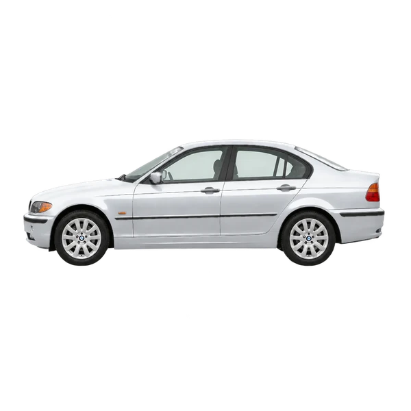 silver 2001 BMW 3 Series side (facing left) view