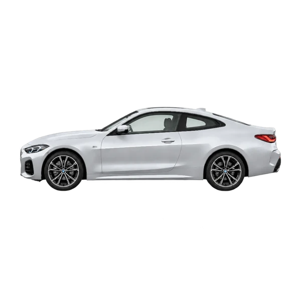 silver 2026 BMW 430I Xdrive side (facing left) view