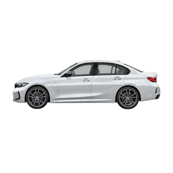 silver 2026 BMW M340I Xdrive side (facing left) view